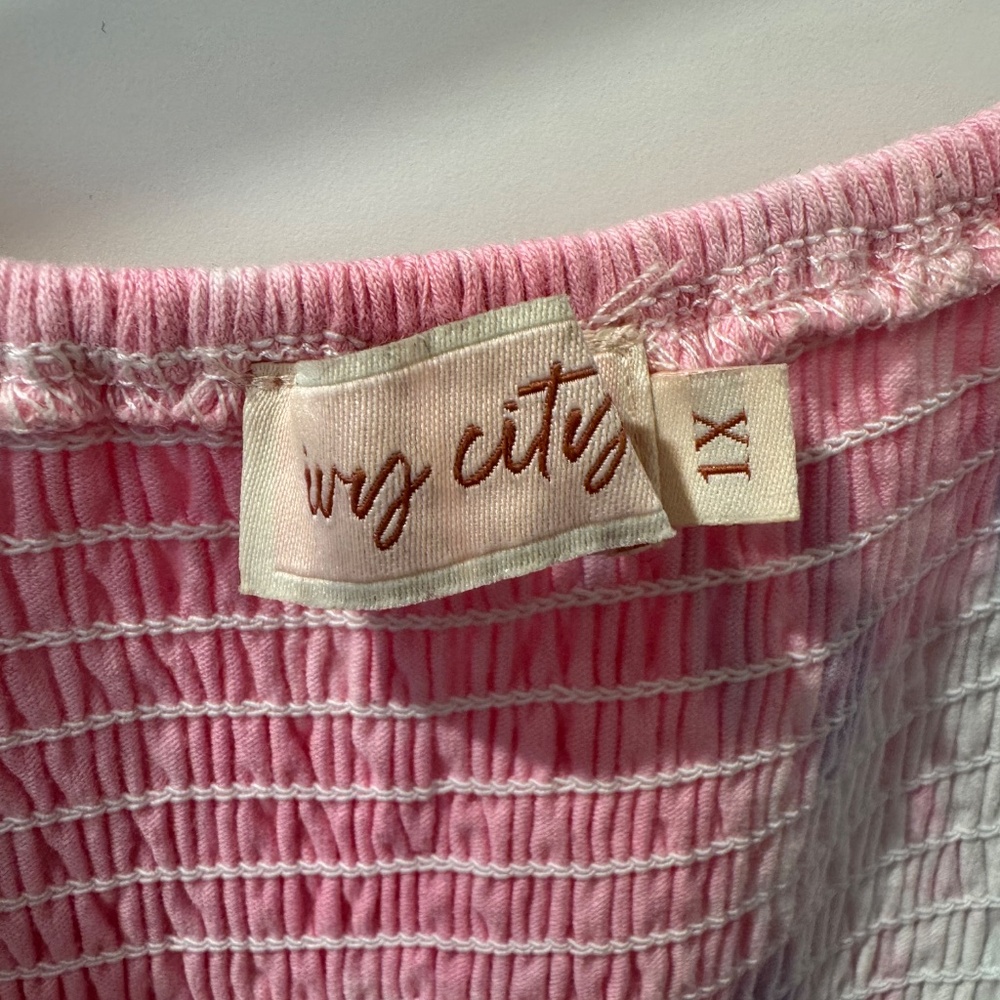 Ivy City Co Pink and Blue Tie-Dye Midi Dress - Picture 2 of 6